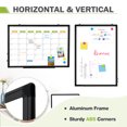 thumbnail image 4 of Dry Erase Calendar 24"x18", Monthly White Board Calendar Double-Sided Magnetic Whiteboard Calendar Dry Erase for Wall with Eraser Markers and Magnets, Black Aluminium Frame, 4 of 9