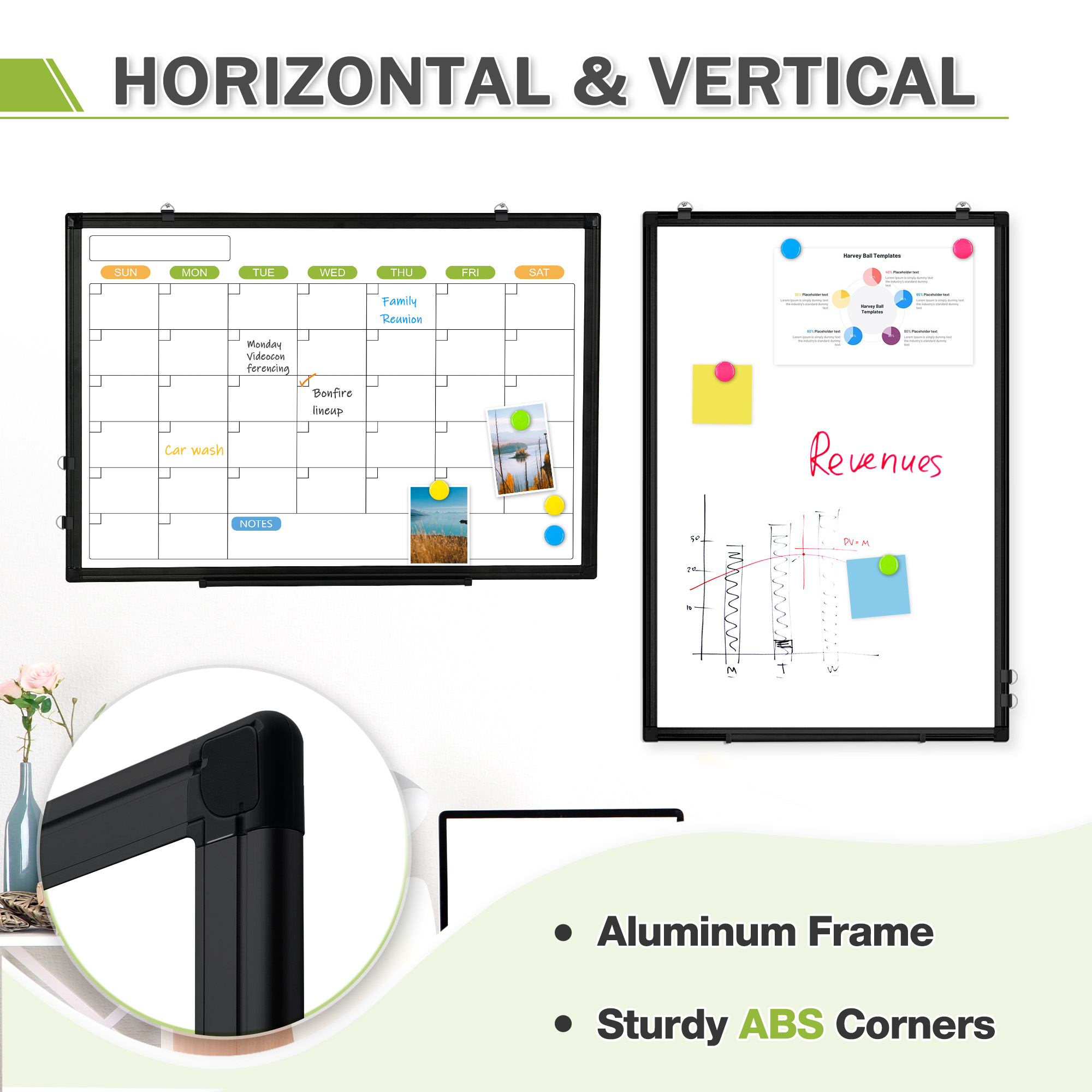 Dollar Boss Double-Sided Magnetic Dry Erase Calendar 24x18 photo 6