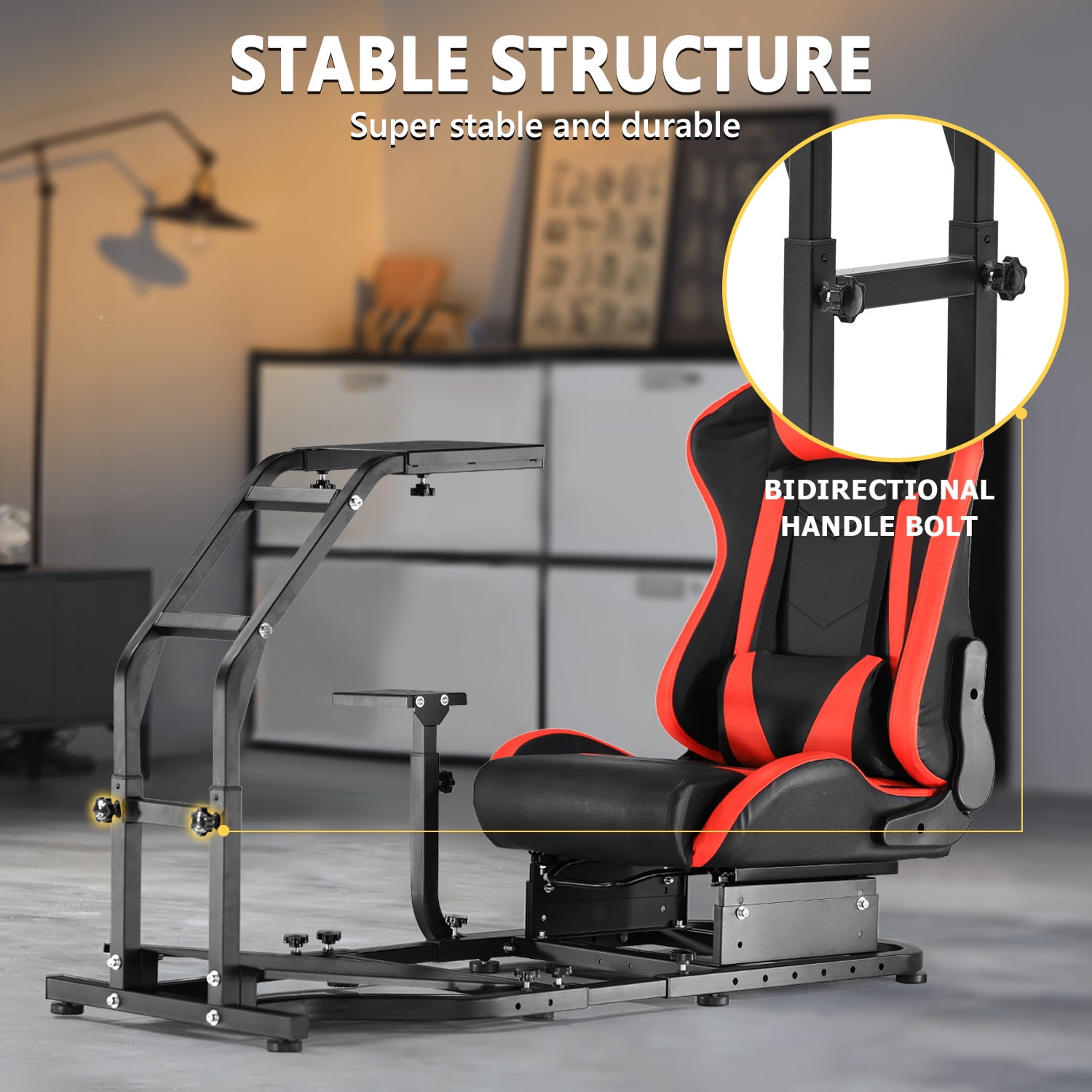 Marada G29 Racing Simulator Cockpit with Gaming Chair Fit Logitech Thrustmaster T80 T150 T300RS,T248