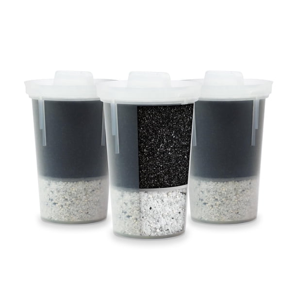 Paquete económico de filtro de agua alcalino Santevia MINA | Paquete de 3 filtros para jarra de agua en casa agrega minerales y produce agua alcalina | Filtro de agua de cloro y plomo | Hecho en Améri