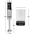 thumbnail image 3 of OVENTE Electric Cordless Immersion Hand Blender, 8-Mixing Speed, Rechargeable, New- Black HR981B, 3 of 9