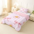 thumbnail image 2 of Erosebridal Girly Pink Bowtie Queen Comforter Set, Chic Daisy Blossoms Bedding Comforter Set for Girls, Pink Reversible 2pcs, 1 Comforter and 2 Pillowcases, 2 of 6