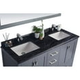 thumbnail image 2 of Forever 60" Single Hole Black Wood Marble Countertop with Double Rectangular Ceramic Sinks, 2 of 3