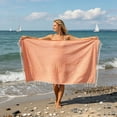 thumbnail image 2 of Convertible Beach Towel Bag 2-in-1 Sand Free Microfiber Towel Backpack Quick Dry, Oversized Stripe Tassel Beach Towel Transforms into Carry Bag for Pool Camping Travel, 2 of 5