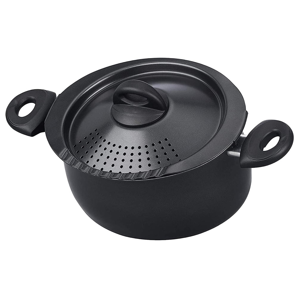 Bialetti Nonstick Aluminum 5 Quart Kitchen Pasta Pot w/ Strainer Lid