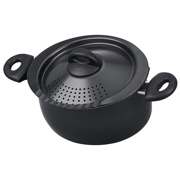 Bialetti Nonstick Aluminum 5 Quart Kitchen Pasta Pot w/ Strainer Lid