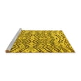 thumbnail image 2 of Ahgly Company Machine Washable Indoor Round Abstract Yellow Modern Area Rugs, 3' Round, 2 of 4