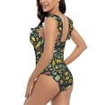 thumbnail image 6 of Picia Colorful Hippie Blooming Jelly Womens Tummy Control Bathing Suits Slimming Ruffle Swimsuit One Piece Lace Swimwear-, 6 of 8
