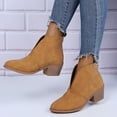 thumbnail image 5 of YLYL Womens Pointed Toe Ankle Boots V Cut Chelsea Booties Slip on Low Heel Dressy Western Booties, 5 of 9