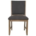 thumbnail image 2 of Saunders Dining Chairs Gray Padded Fabric Seat/Back Brown Acacia Wood (Set of 2), 2 of 7