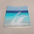 thumbnail image 5 of Beach Bliss Turquoise Waves Women's High Waist Skirt Stretchy Casual Mini Skirt, 5 of 8