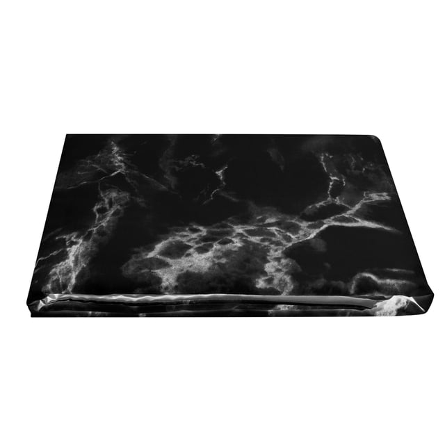 Juego de 2 uds de funda de edredón de poliéster con funda de almohada, juego de cama de mármol, talla única UE (negro)