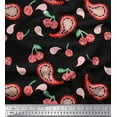 thumbnail image 1 of Soimoi Japan Crepe Satin Fabric Floral & Paisley Printed Craft Fabric by The Yard 42 Inch Wide, 1 of 1