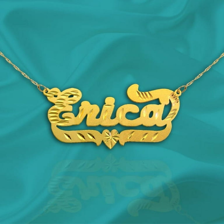 24K Gold Plated Sterling Silver Personalized Name Necklace with Name of Your Choice Made in USA Walmart