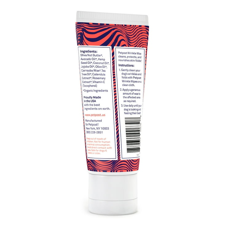 Petpost Bulldog Wrinkle Wax for Dogs Cleans Protects Pug