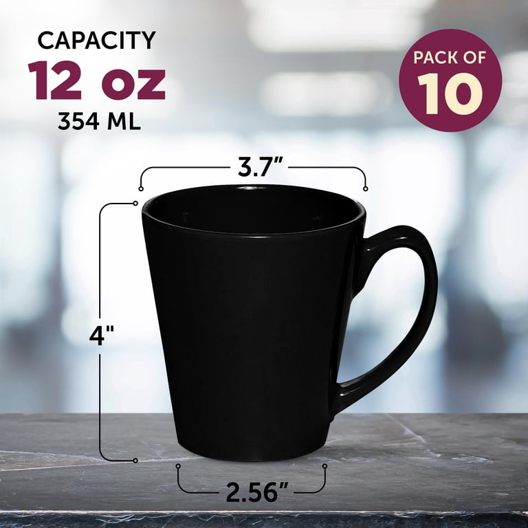 Tall Coffee Mugs With Handle 16 Oz Tall Ceramic Coffee Mugs Set Of 4   Black Funnel Shape, Dishwasher Safe, Large Tea & Cocoa Mugs With Handle 16oz  Black Ceramic Coffee Mugs
