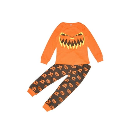 

Baby Boy Halloween Clothes Set Pumpkin Long Sleeve Sweatshirt Tops Pants Trousers 2Pcs Outfits