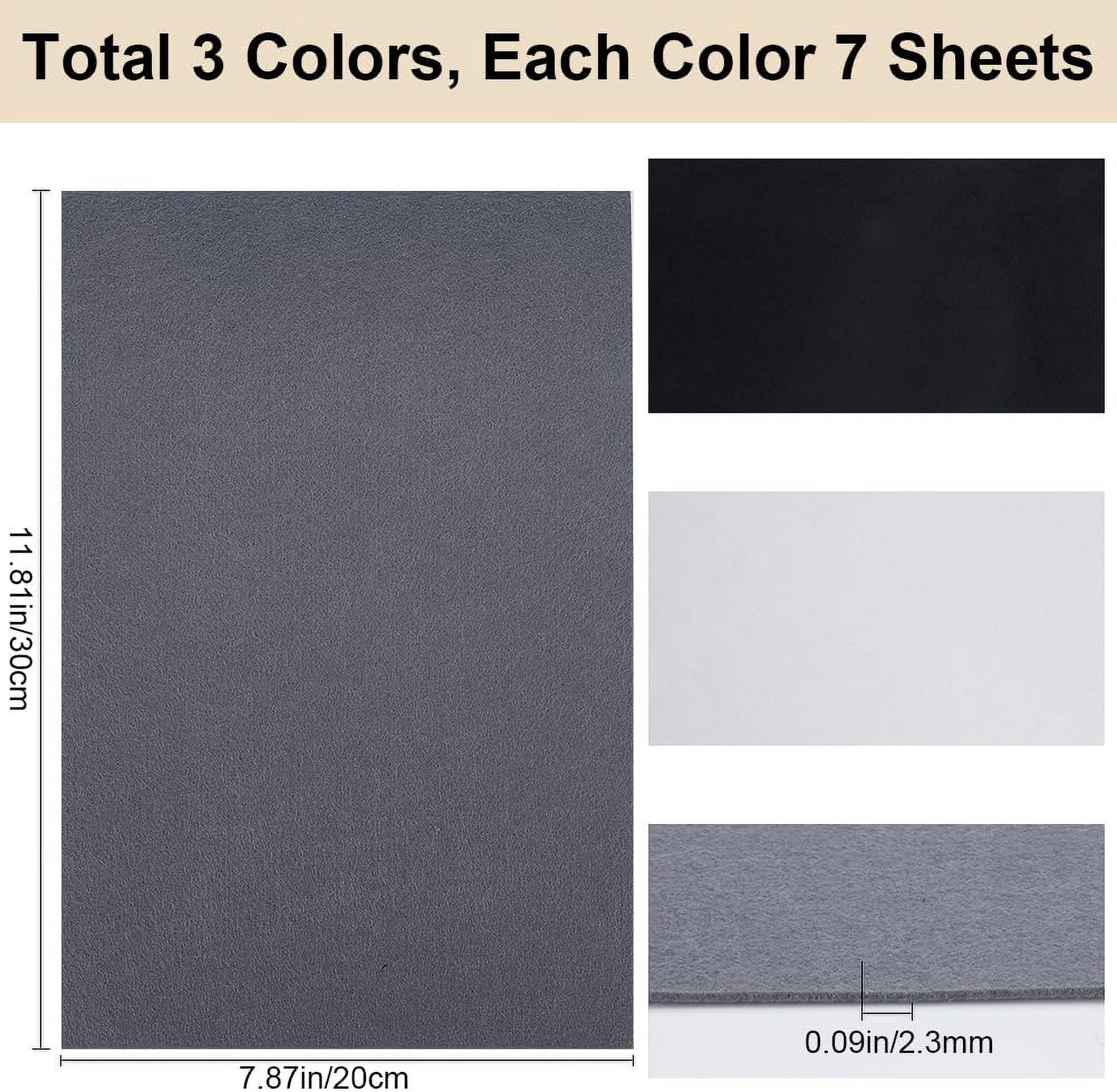 21Pcs Felt Fabric Sheets 12 x 8 inch 2.3mm Thick Non Woven Felt Sheets Yellow Brown Coffee Patchwork Sewing Felt Fabric Rectangle 3 Colors for DIY Sewing Crafts Handicraft Projects