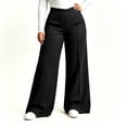 thumbnail image 3 of cocolona Womens Casual Loose Plus Size Yoga Pants Elastic Waist Straight Wide Leg Pants with Pockets, 3 of 5