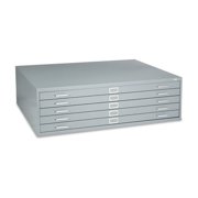 Safco 5 Drawer Metal Flat Files Cabinet for 36" x 48" Documents in Gray