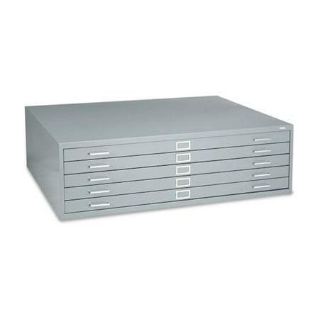 Safco 5 Drawer Metal Flat Files Cabinet for 36" x 48" Documents in Gray