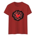 thumbnail image 4 of Womens Valentine'S Day Lined Sweatshirts Fashion Short Sleeve Print Round Neck Daily Wear Womens Workout Clothing,Red,3XL, 4 of 4