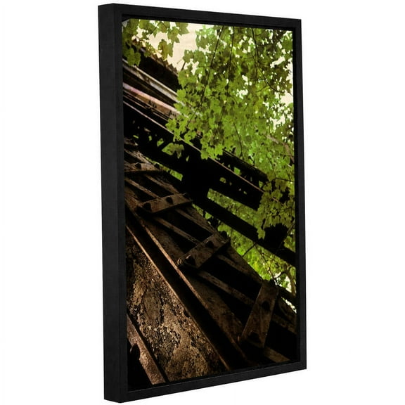 ArtWall Kevin Calkins "Train Trestle in the Woods" Gallery-Wrapped Floater-Framed Canvas