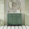 thumbnail image 3 of Dasun 36" Bathroon Vanity with Resin Sink Combo Set,Modern Freestanding Single Bathroom Cabinet with 4 Drawers & 2 Cabinets,Storage Cabinet for Bathroom, Solid Wood Frame Vanity Set, Green, 3 of 5