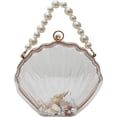 thumbnail image 1 of LHSHID Women Acrylic Evening Clutch Bag Shell Clutch Purse Transparent Stadium Approved Crossbody Shoulder Handbag with Pearl, 1 of 7