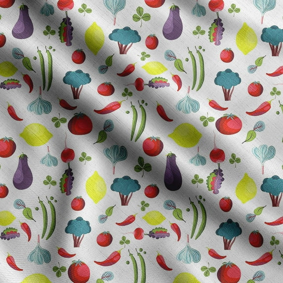Soimoi Veggies Print,Cotton Cambric, Quilting Fabric Sold by The Yard 42 Inch Wide, Medium Weight Cotton Fabric, SewingSupplies,Red