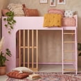 thumbnail image 2 of Twin Size Kids Loft Bed with Shelves, Wooden High Profile Teens Storage Bed Frame with Ladder and Removable Large Drawer, 2 of 11