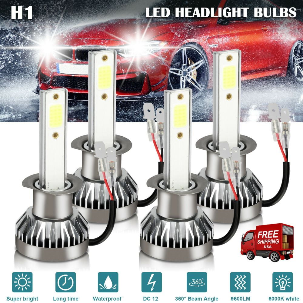2x 40W 8000LM LED Headlight kit H1 6000K High Low Beam Bulb White Waterproof 