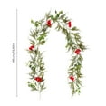 thumbnail image 3 of Xmas Green Garland 106.3in Artificial Christmas Red Berry Vine Winter Holly Leaves Garland Outdoor for Indoor Outdoor Home Wedding Winter Party Door Frame Backdrop Decor, 3 of 6