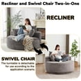 thumbnail image 3 of FFH 55" Corduroy Swivel Chair, Round Lounge Chair Accent Chair, Gray, 3 of 13
