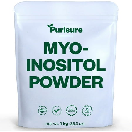 Purisure Myo Inositol Powder, Mood, Memory and Focus Support, Brain Supplement, Hormone Balance Powder, 1kg 999 Servings