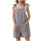 thumbnail image 1 of Odeerbi 5-14 Años Niñas Verano Algodón Lino Jumpsuit Camisola Romper Casual Correa Ajustable Overoles Peto Pantalones Cortos Con Bolsillos, 1 of 7