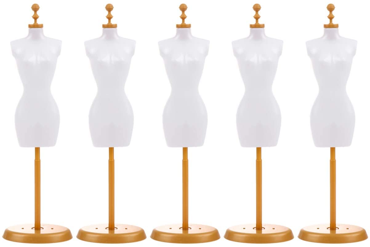 5pcs Doll Dress Form Clothing Clothes Gown Display Mini Mannequin Dress Form Mannequin Model 