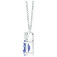 thumbnail image 2 of ANGARA Natural Oval Tanzanite Solitaire Pendant with Diamond in 14K White Gold for Women (Size-6x4mm) | December Birthstone, Birthday, Anniversary, Jewelry Gift for Women | Natural Tanzanite Necklace, 2 of 7