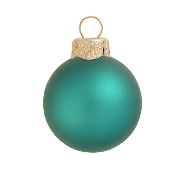 6ct Matte Turquoise Blue Glass Ball Christmas Ornaments 4" (100mm)