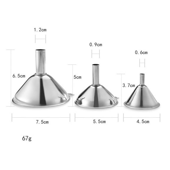 ELAYARD Stainless Steel Kitchen Funnel with Side Handle for Easy Transfer of Cooking Oil, Sauce, and Liquids,