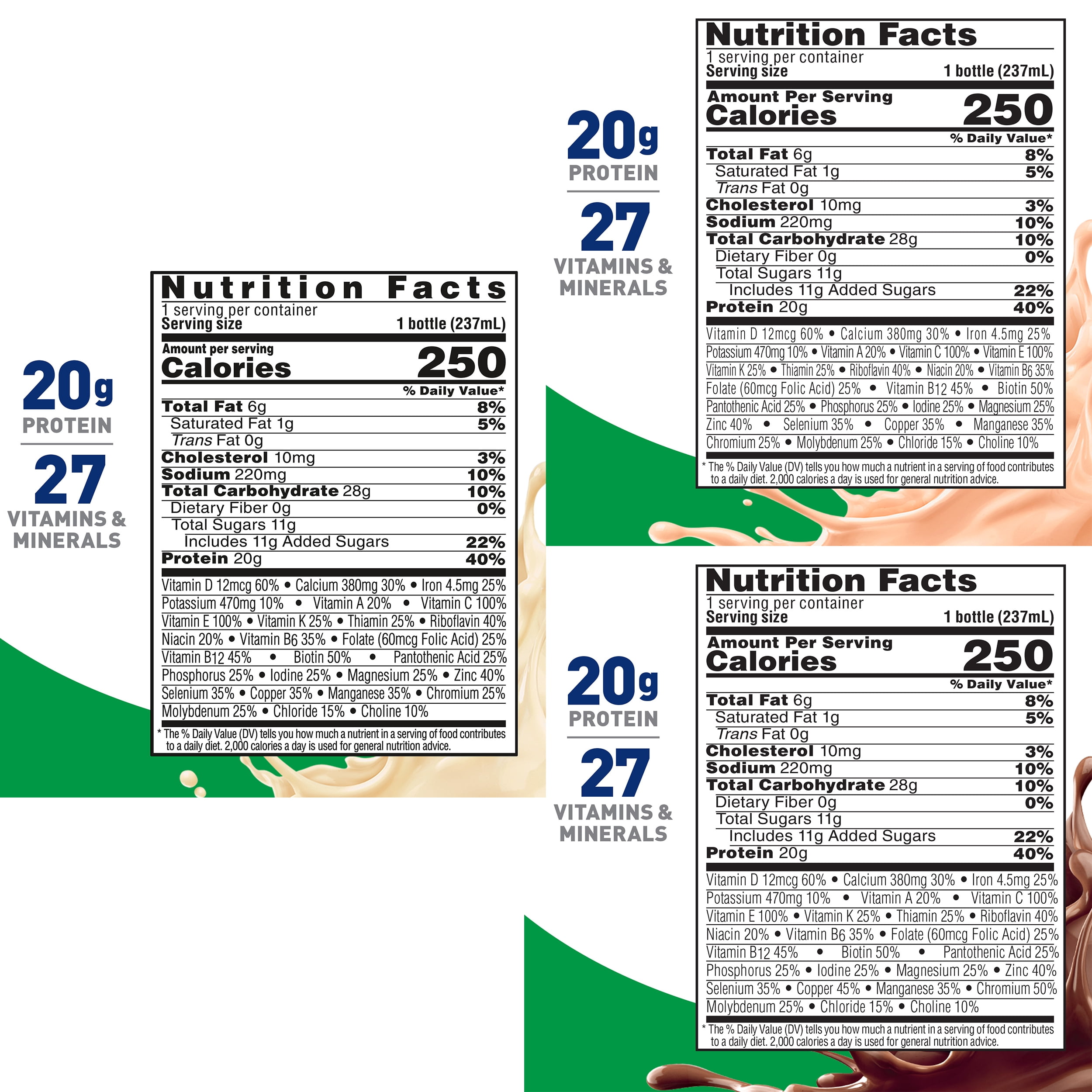 BOOST 20g High Protein Nutritional Drink Shakes, Mixed Flavor Bundle, 8 fl oz, 3 x 6 Pack