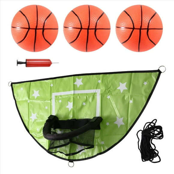 Juego de de Baloncesto con Trampolín, Mini de Baloncesto para Niños, Impermeable, Protector Solar, Accesorio de Baloncesto, Color Verde.