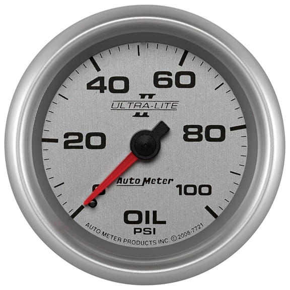 Auto Meter 7721 Ultra-Lite Pro II 2-5/8 0-100 PSI Mechanical Oil Pressure Gauge