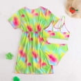 thumbnail image 4 of Confree For Girls Summer 3 Piece Swimsuit Graphic Print Bathing Suits Vacation Cute Comfortable Little Girls Swimwear Size 7-8 Years Green, 4 of 5