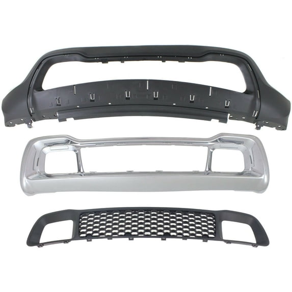 Bumper Cover Kit For 14-16 Jeep Grand Cherokee Sport Utility Front 3pc Textured