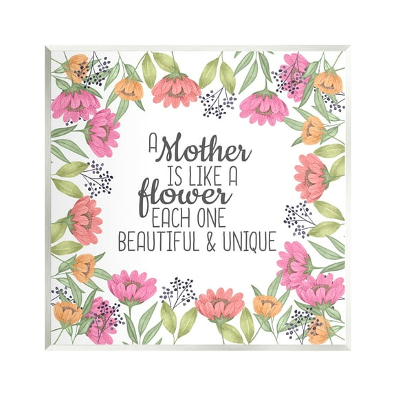 Stupell Industries Mom Beautiful & Unique Botanical & Floral Painting Unframed Art Print Wall Art, 12 x 12