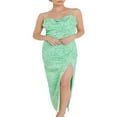 thumbnail image 1 of POINTERTECK Femmes Col Capot Bretelles Spaghetti Midi Robe Côté Fendue Sans Manches Dos Froncé Bodycon Formelle Longues Robes, 1 of 4