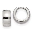 thumbnail image 3 of Auriga Stainless Steel Polished 6mm Hinged Hoop Earrings for Women, 3 of 6