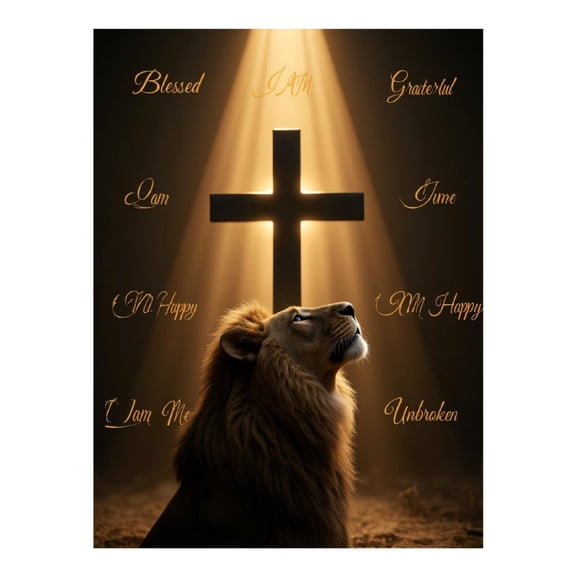 Diamond Art Kit for Adults, Lion Light Cross Inspirational Scene Diamond Painting for Adults Beginners, DIY Diamond Art Painting Kits, 5D Diamond Painting Crafts for Home Decor 12x16 Frameless