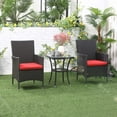 thumbnail image 2 of Outsunny 3 Pieces Wicker Patio Furniture Set, Red, 2 of 10
